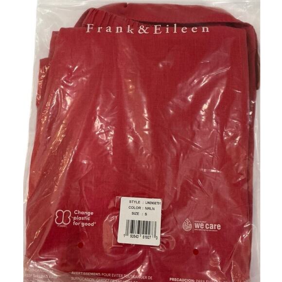 Frank & Eileen Tuscany Getaway Set Washed Italian Linen Summer Red Size Small - Picture 16 of 16